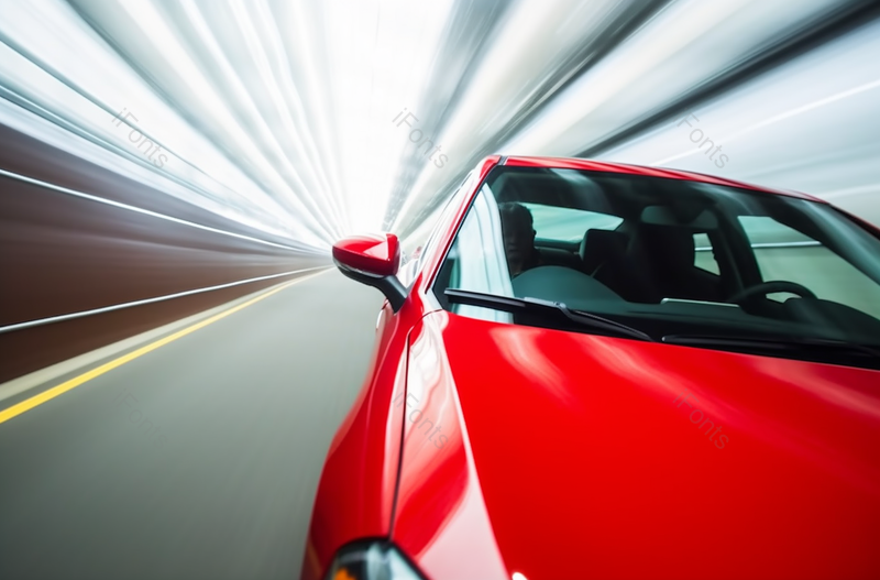 超快的红色轿车在高速公里实拍照片素材,高清,摄影图,摄影图片,图片大全,摄影图免费下载